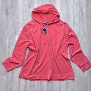 Karen Scott Women's S NWT Coral Pink Hooded Sweatshirt New